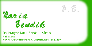 maria bendik business card