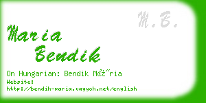 maria bendik business card